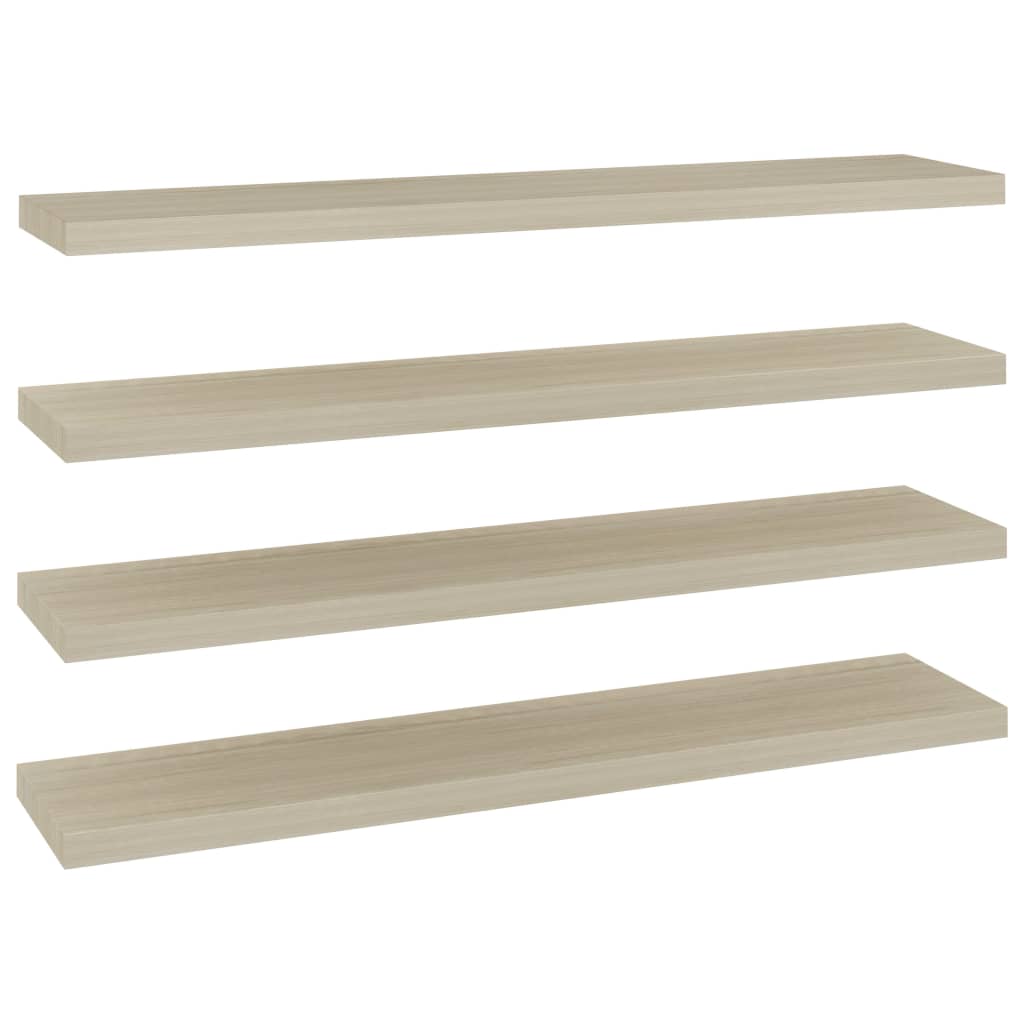 

vidaXL Floating Wall Shelves 4 pcs Oak 47.2"x9.3"x1.5" MDF