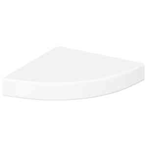 vidaXL ujuv nurgariiul, k&otilde;rgl&auml;ikega valge, 25 x 25 x 3,8 cm, MDF
