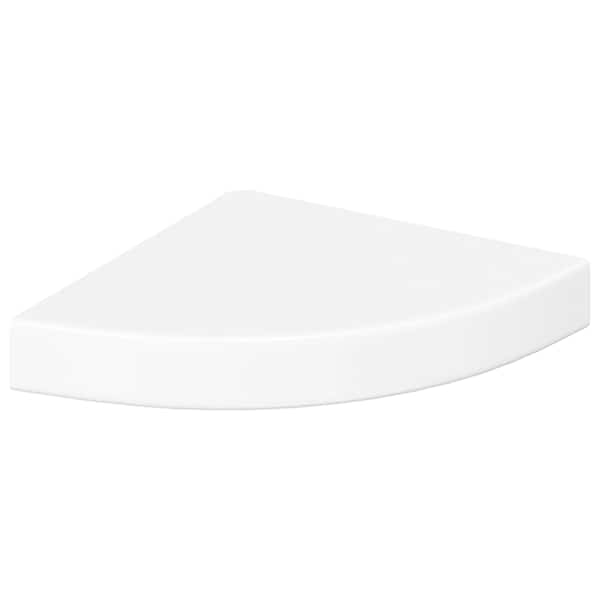 vidaXL ujuv nurgariiul, k&otilde;rgl&auml;ikega valge, 25 x 25 x 3,8 cm, MDF