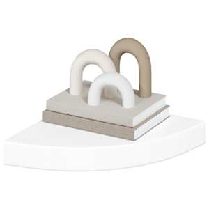 Plovoucí rohová police s vysokým leskem bílá 25x25x3,8 cm MDF - obrázek 4