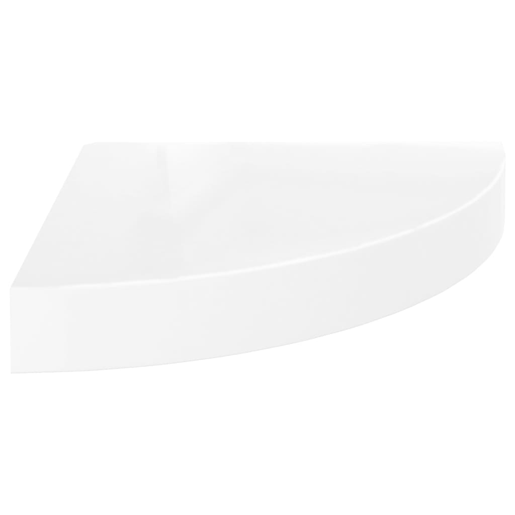 vidaXL 4 db magasfényű fehér MDF lebegő sarokpolc 25 x 25 x 3,8 cm