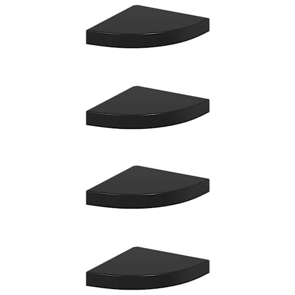 vidaXL nurgariiulid, 4 tk, k&otilde;rgl&auml;ikega must, 25 x 25 x 3,8 cm MDF