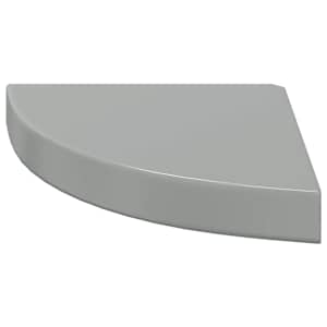 Plovoucí rohová police šedá vysoký lesk 25 x 25 x 3,8 cm MDF - obrázek 5