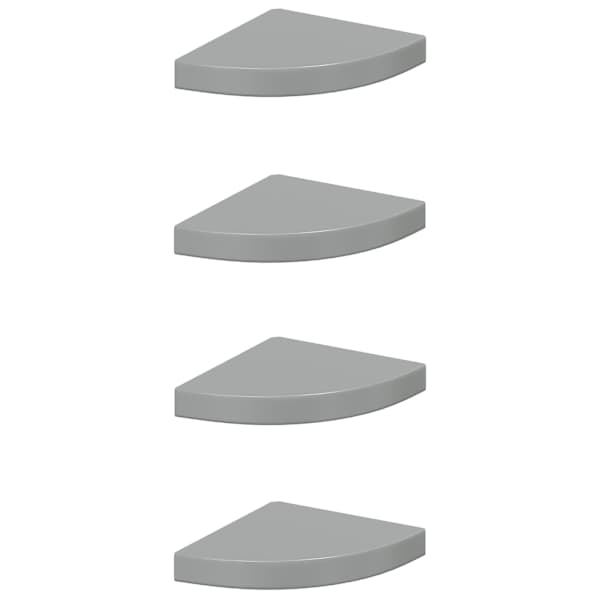 vidaXL nurgariiulid, 4 tk, k&otilde;rgl&auml;ikega, hall, 25 x 25 x 3,8 cm MDF