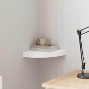 Kotna polica bela 25x25x3,8 cm MDF