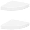 vidaXL nurgariiulid, 2 tk, valge, 25 x 25 x 3,8 cm MDF