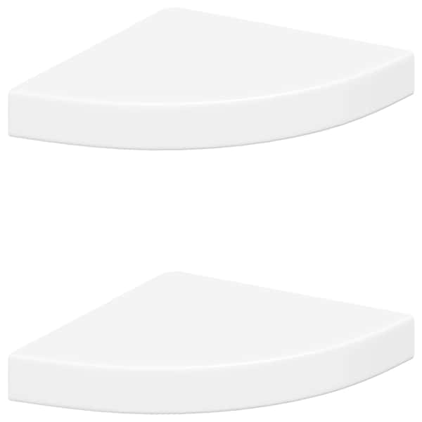 vidaXL nurgariiulid, 2 tk, valge, 25 x 25 x 3,8 cm MDF