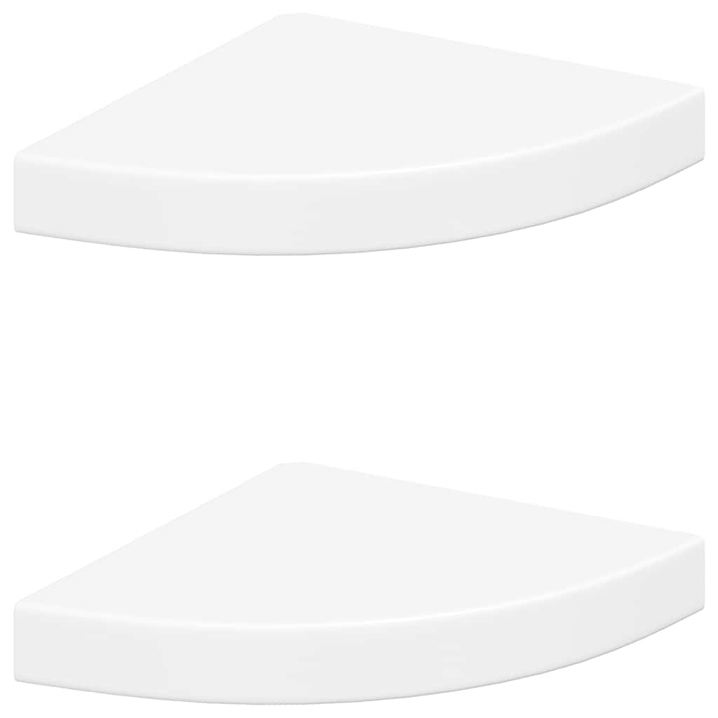 vidaXL Plovoucí rohové police 2 ks bílé 25 x 25 x 3,8 cm MDF