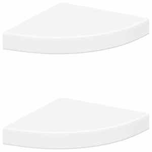Plovoucí rohové police 2 ks bílé 25 x 25 x 3,8 cm MDF - obrázek 2