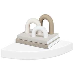 Plovoucí rohové police 2 ks bílé 25 x 25 x 3,8 cm MDF - obrázek 4