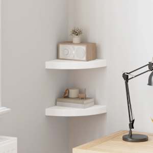 Kotne police 2 kosa bele 25x25x3,8 cm MDF