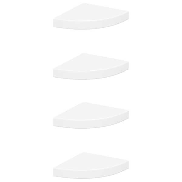 vidaXL nurgariiulid, 4 tk, valge, 25 x 25 x 3,8 cm MDF