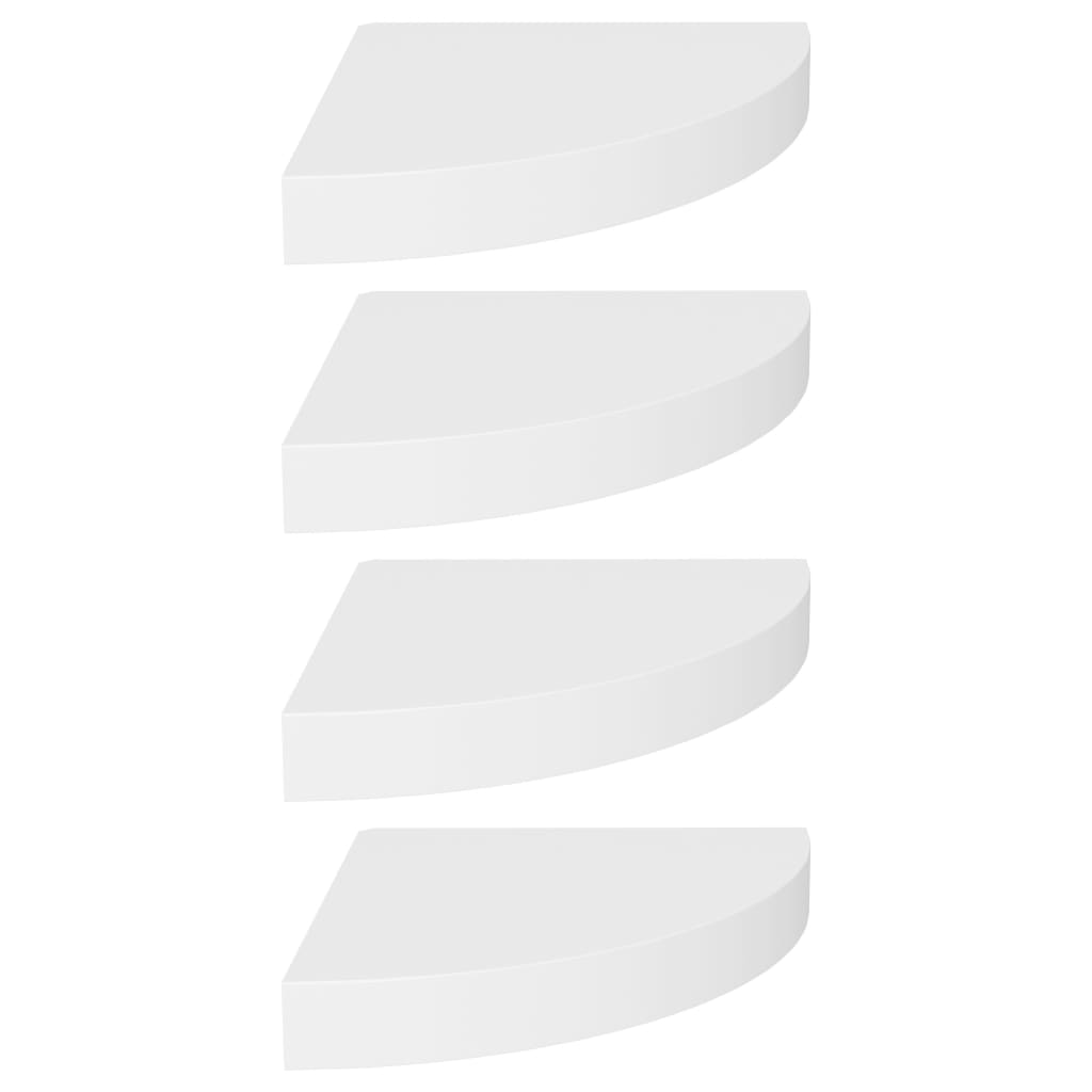

vidaXL Floating Corner Shelves 4 pcs White 9.8"x9.8"x1.5" MDF