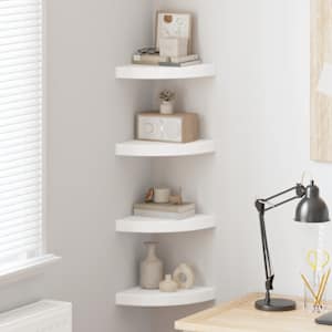 Kotne police 4 kosi bele 25x25x3,8 cm MDF