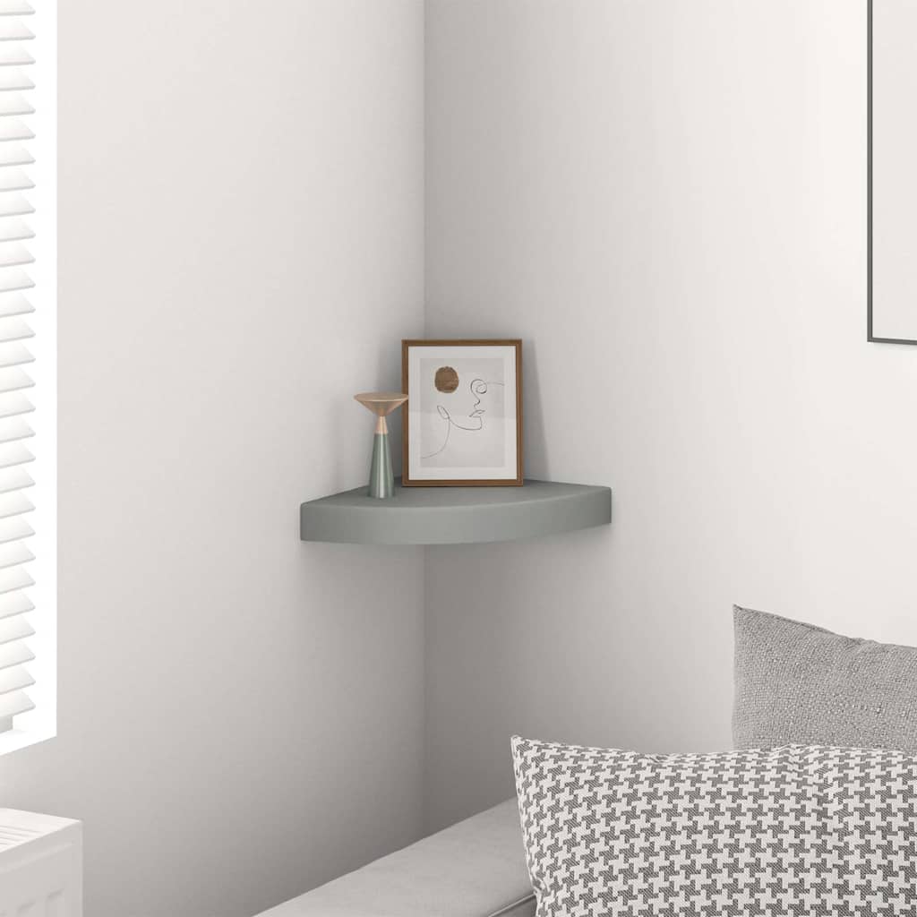 Thumbnail - vidaXL Eck-Schweberegal Grau 25x25x3,8 cm MDF