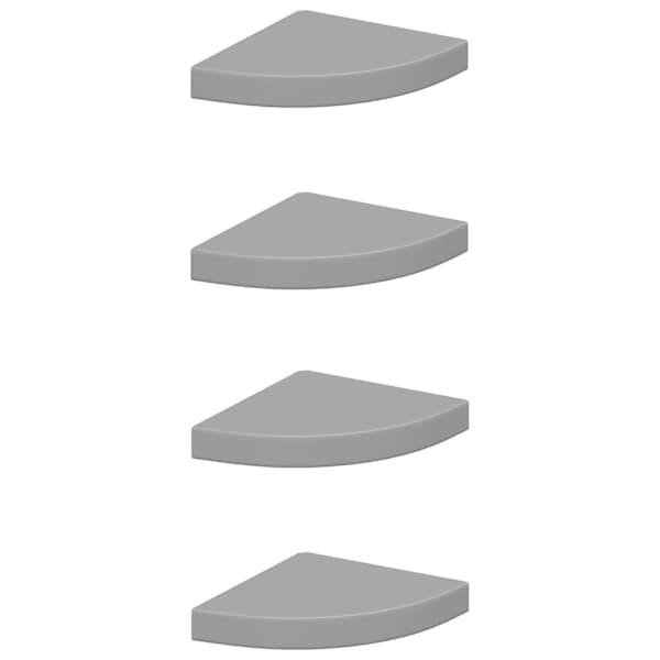 vidaXL nurgariiulid, 4 tk, hall, 25 x 25 x 3,8 cm MDF