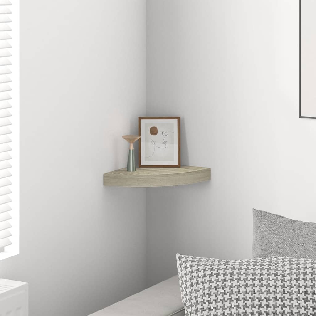 Thumbnail - vidaXL Eck-Schweberegal Eichen-Optik 25x25x3,8 cm MDF