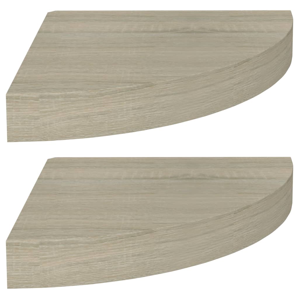 

vidaXL Floating Corner Shelves 2 pcs Oak 9.8"x9.8"x1.5" MDF