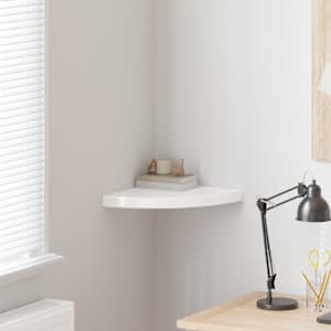 Kotna polica visok sijaj bela 35x35x3,8 cm MDF