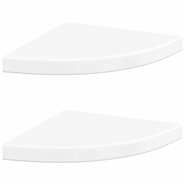 vidaXL nurgariiulid, 2 tk, k&otilde;rgl&auml;ikega, valge, 35 x 35 x 3,8 cm MDF