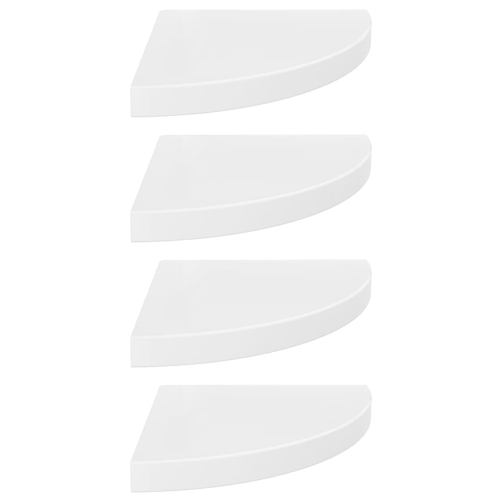 

vidaXL Floating Corner Shelves 4 pcs High Gloss White 13.8"x13.8"x1.5" MDF