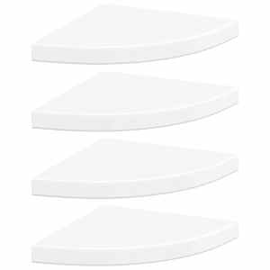 323909 vidaXL Floating Corner Shelves 4 pcs High Gloss White 35x35x3,8 cm MDF - obrázek 2