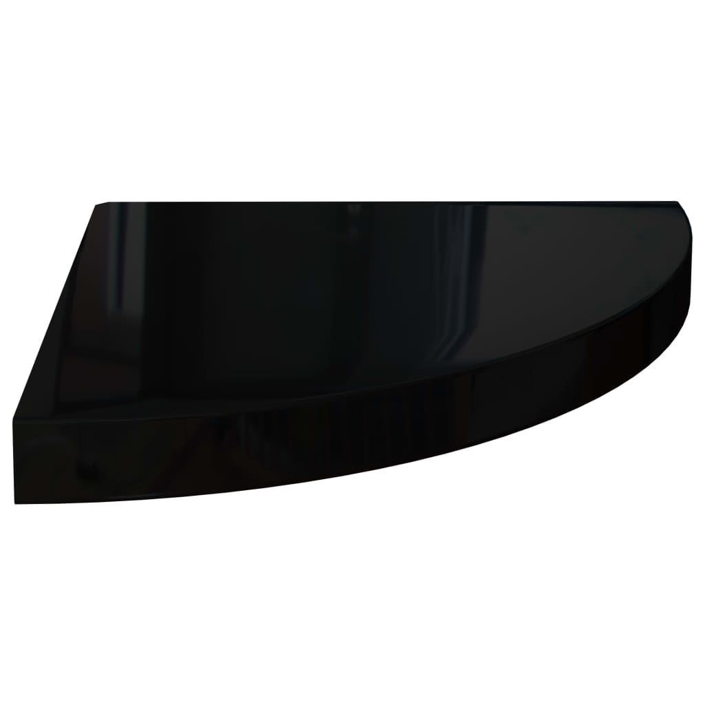 

vidaXL Floating Corner Shelf High Gloss Black 13.8"x13.8"x1.5" MDF