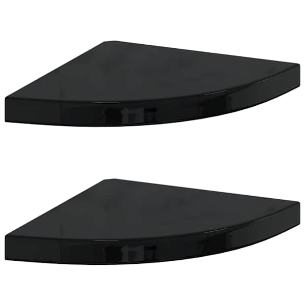 vidaXL nurgariiulid, 2 tk, k&otilde;rgl&auml;ikega, must, 35 x 35 x 3,8 cm MDF
