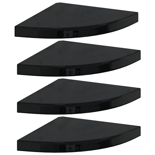 vidaXL nurgariiulid, 4 tk, k&otilde;rgl&auml;ikega, must, 35 x 35 x 3,8 cm MDF