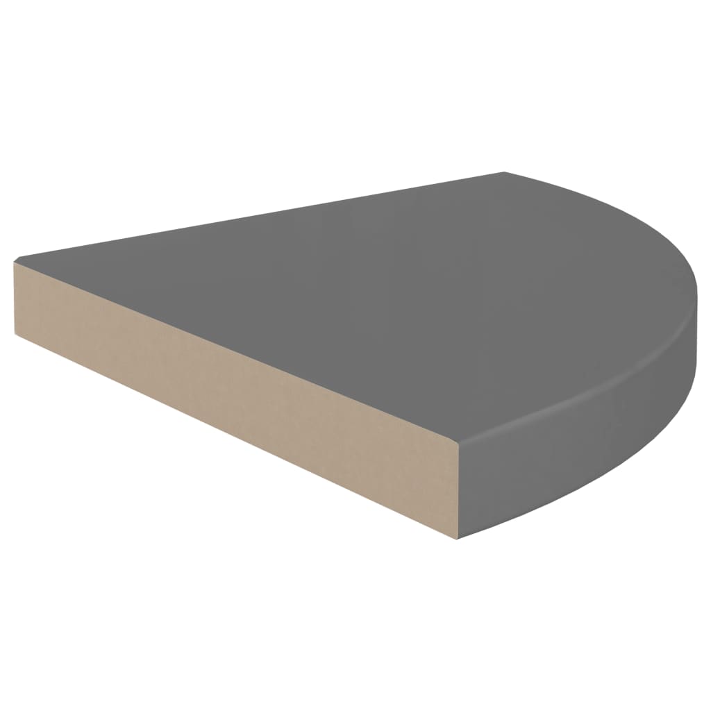 

vidaXL Hoekschap zwevend 35x35x3,8 cm MDF hoogglans grijs