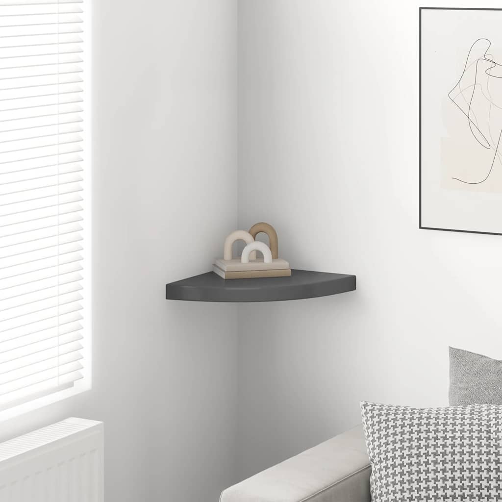 Thumbnail - vidaXL Eck-Schweberegal Hochglanz-Grau 35x35x3,8 cm MDF