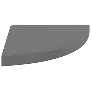 323914 vidaXL Floating Corner Shelves 2 pcs High Gloss Grey 35x35x3,8 cm MDF - obrázek 7