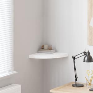 Plavajoča kotna polica bela 35x35x3,8 cm MDF