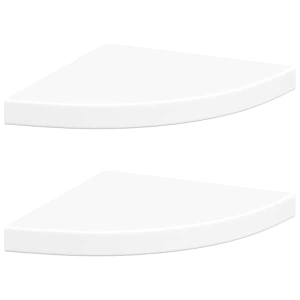 vidaXL ujuvad nurgariiulid 2 tk, valged, 35 x 35 x 3,8 cm, MDF
