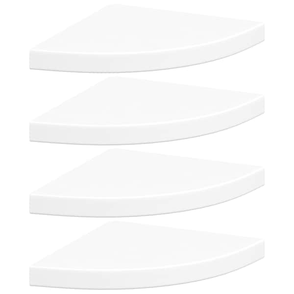 vidaXL nurgariiulid, 4 tk, valge, 35 x 35 x 3,8 cm MDF