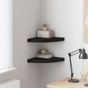 323920 vidaXL Floating Corner Shelves 2 pcs Black 35x35x3,8 cm MDF - obrázek 1