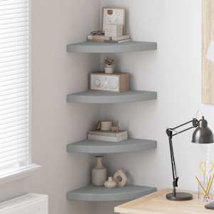 Kotne police 4 kosi sive 35x35x3,8 cm MDF