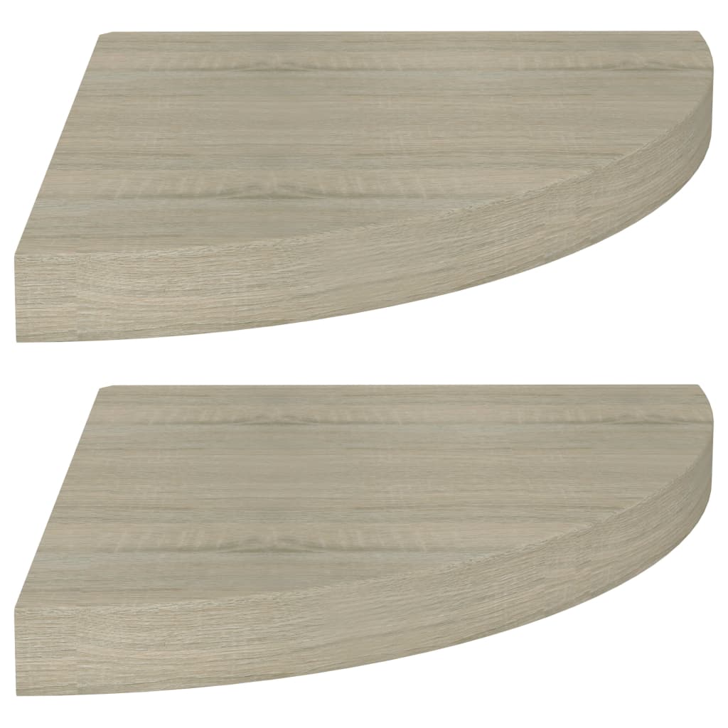 

vidaXL Floating Corner Shelves 2 pcs Oak 13.8"x13.8"x1.5" MDF