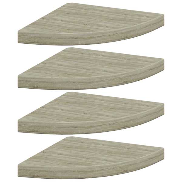 vidaXL nurgariiulid, 4 tk, tammev&auml;rvi, 35 x 35 x 3,8 cm MDF