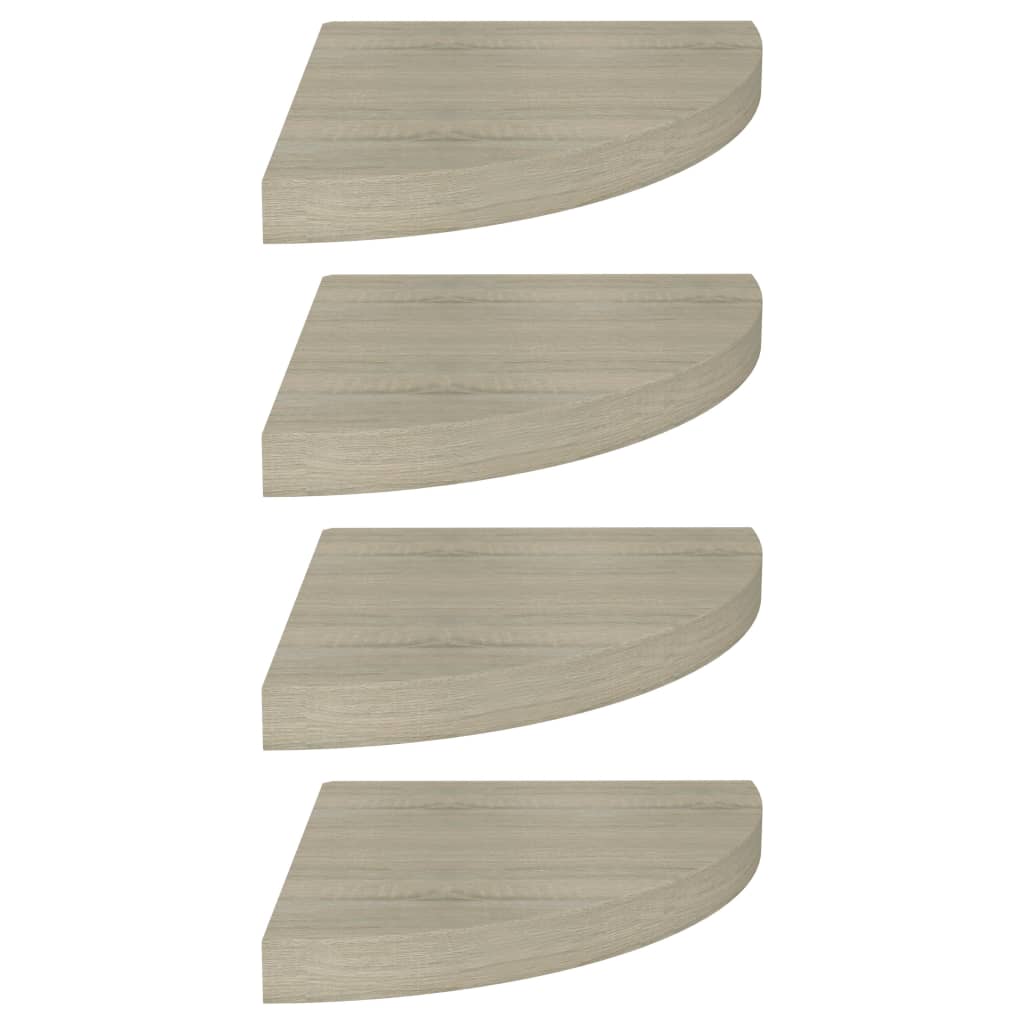 Thumbnail - vidaXL Eck-Schweberegale 4 Stk. Eichen-Optik 35x35x3,8 cm MDF