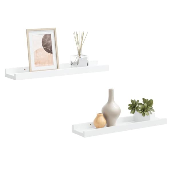 vidaXL pildiraami seinariiulid 2 tk, valge, 40 x 9 x 3 cm MDF