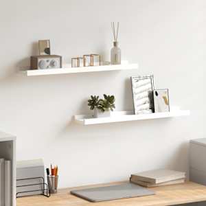 Police z robom 2 kosa bele 60x9x3 cm mediapan