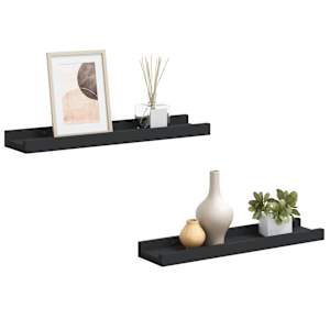 vidaXL pildiraami seinariiulid 2 tk, must, 40 x 9 x 3 cm MDF