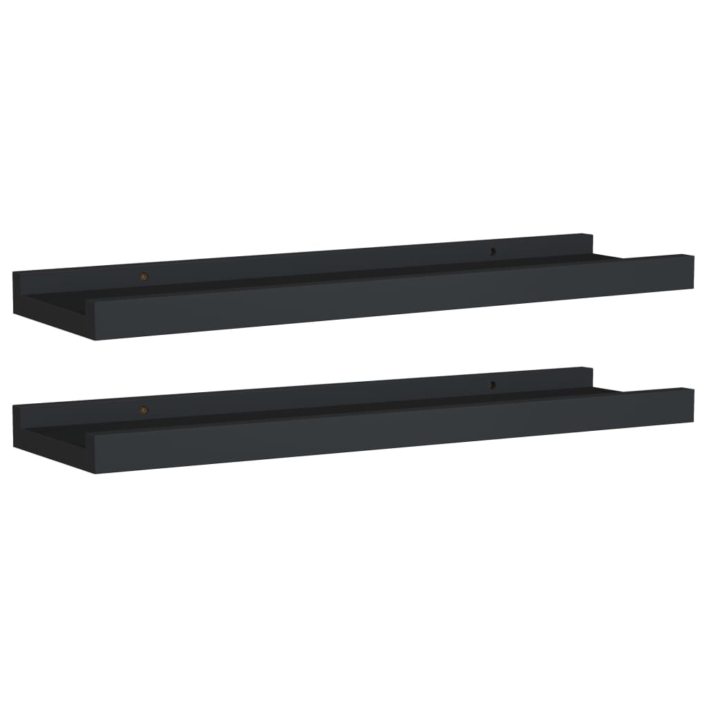 vidaXL Poličky na zarámované obrázky 2 ks černé 40 x 9 x 3 cm MDF