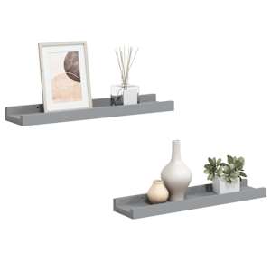vidaXL pildiraami seinariiulid 2 tk, hall, 40 x 9 x 3 cm MDF