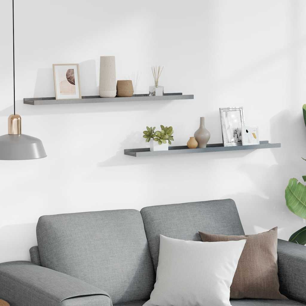 Thumbnail - vidaXL Bilderleisten 2 Stk. Grau 80x9x3 cm MDF