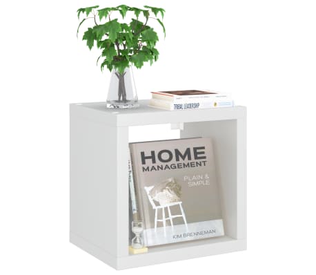 vidaXL Étagère murale sous forme de cube Blanc 37x29,5x37 cm MDF