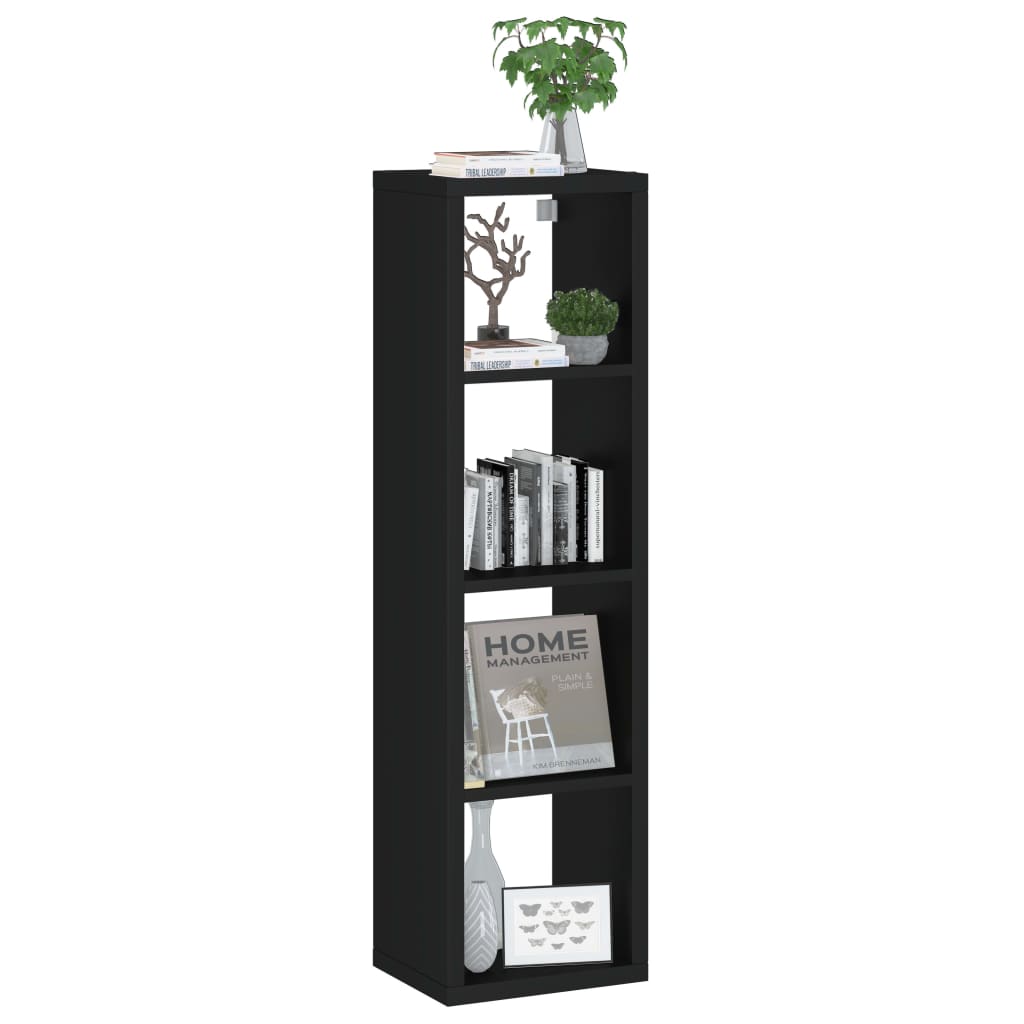 vidaXL Étagère murale sous forme de cube Noir 37x29,5x134,5 cm MDF