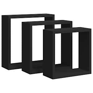 vidaXL kuubikukujulised riiulid, 3 tk, must, MDF