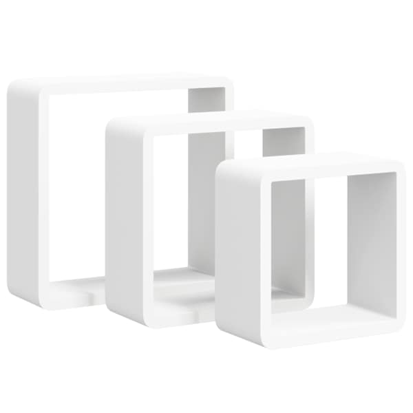 vidaXL kuubikukujulised riiulid, 3 tk, valge, MDF